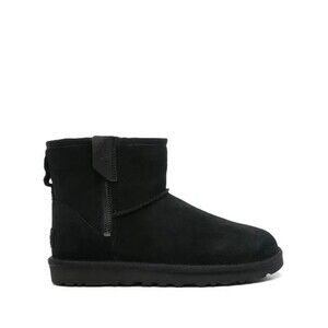 UGG Women's‎ Classic Mini Bailey Zip Black Suede Shearling Lined Boots NWOB US 6